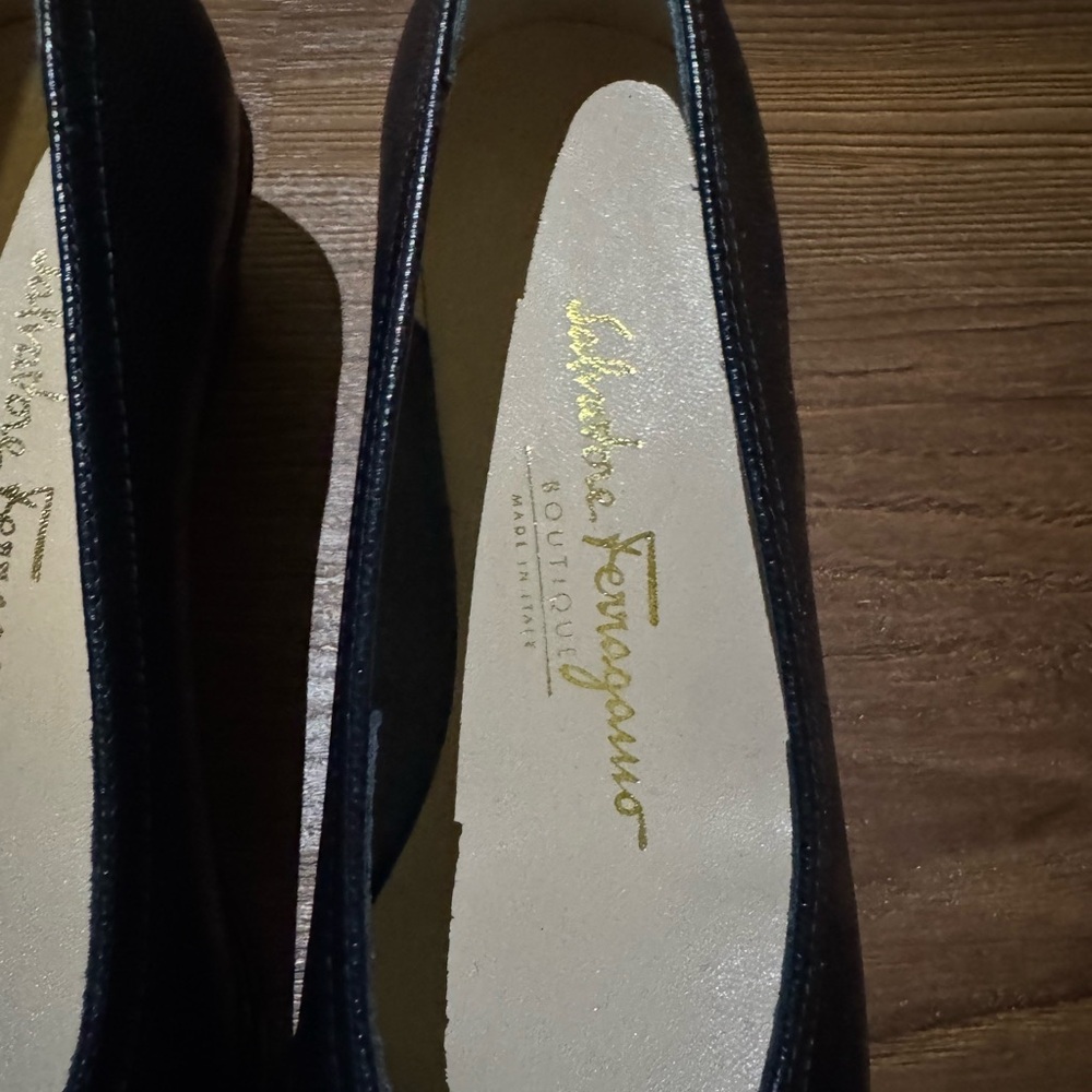 Salvatore Ferragamo Black Leather Wedges - Picture 3 of 3